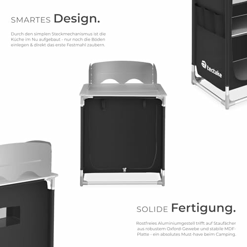 Campingküche mit robustem Design und Stauraum.