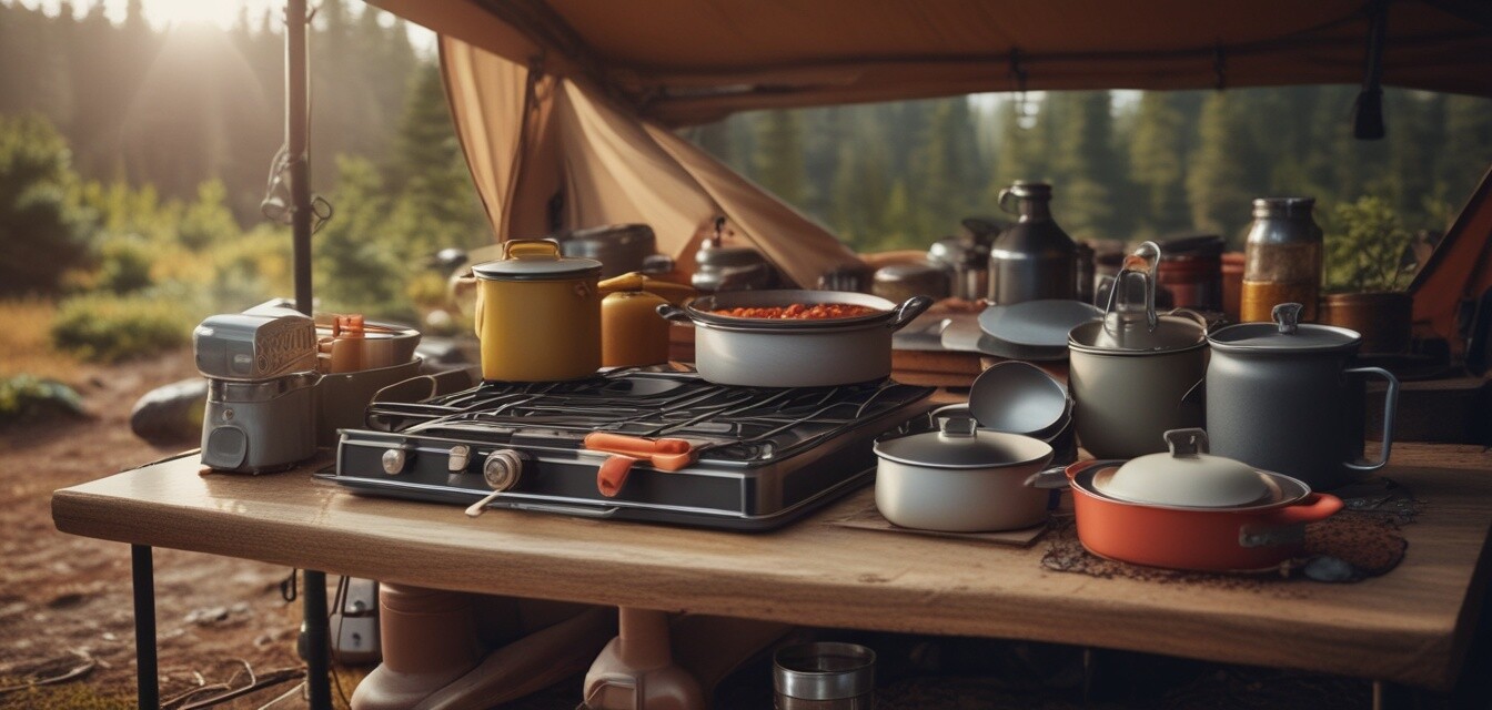 Gut organisierte Campingküche