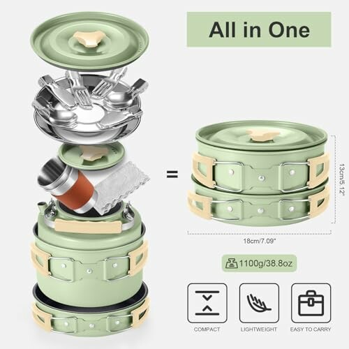 Kompaktes Kochgeschirr-Set für Camping