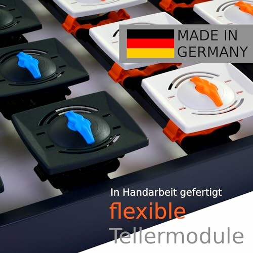 Flexible Tellermodule mit deutscher Flagge und 'Made in Germany'-Text