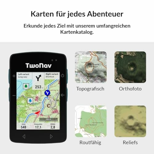 GPS-Gerät mit verschiedenen Kartentypen