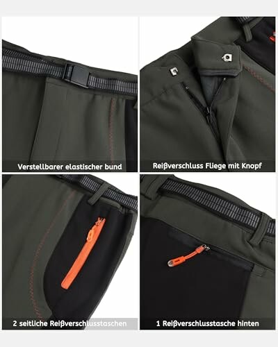 Outdoor-Hose mit Reißverschlusstaschen und elastischem Bund