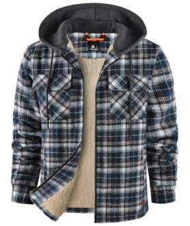 Kapuzenjacke aus kariertem Flanell mit Futter.