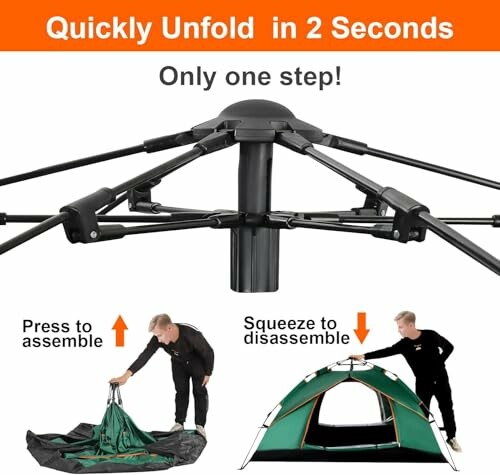 Schnell aufbaubares Zelt mit einfacher Montage.