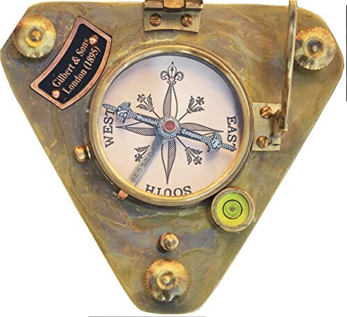Steampunk-Dreieck-Sonnenuhr-Kompass